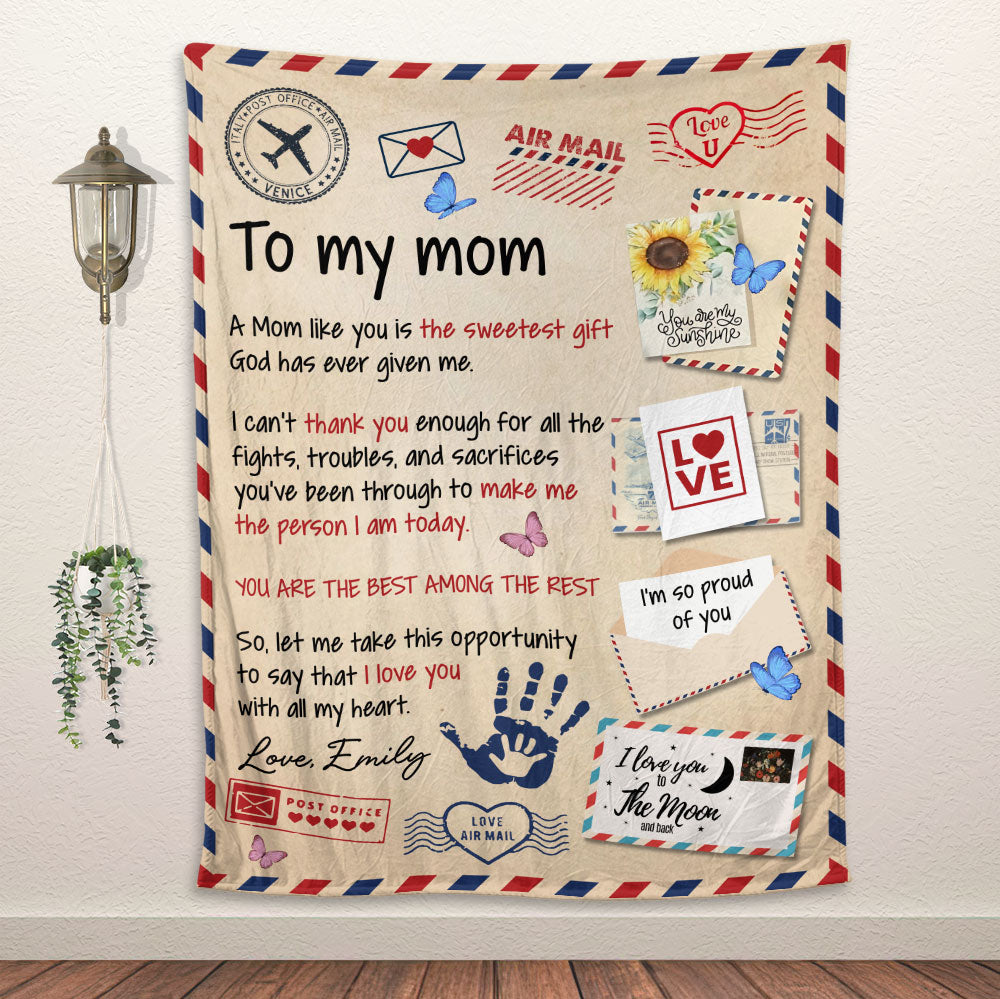 To My Mom, Gift For Mom Blanket - Personalized Blanket