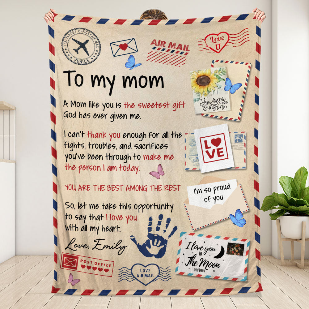 To My Mom, Gift For Mom Blanket - Personalized Blanket