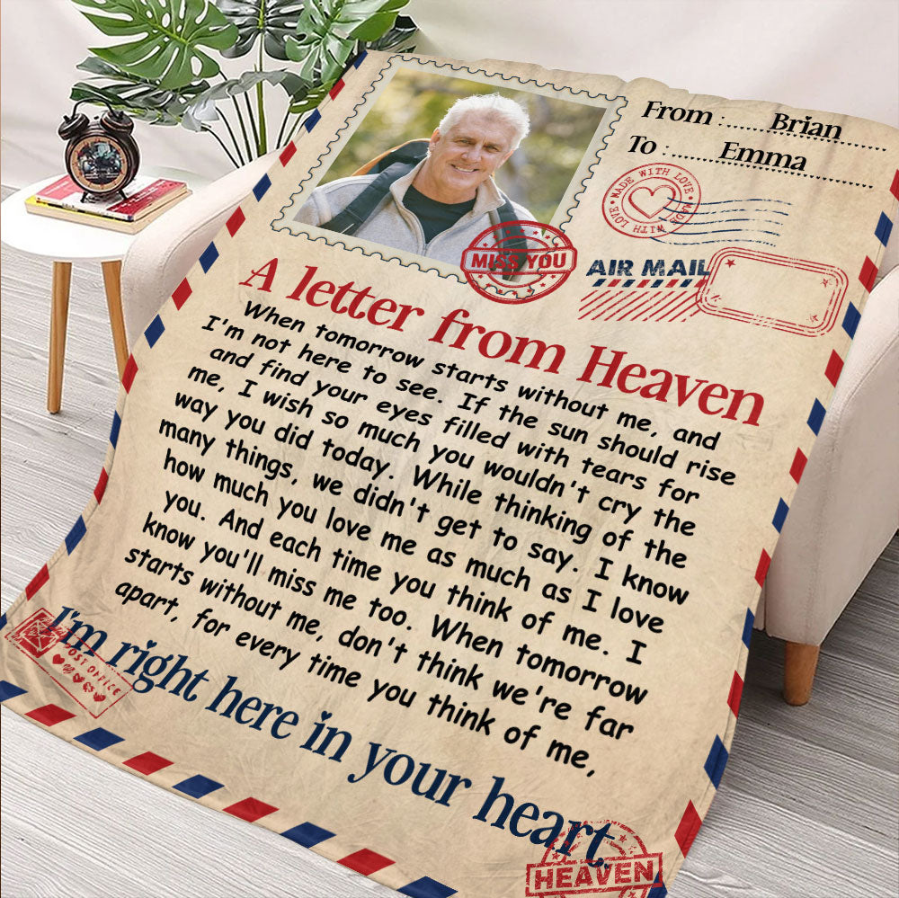 A Letter To Heaven Blanket - Personalized Blanket