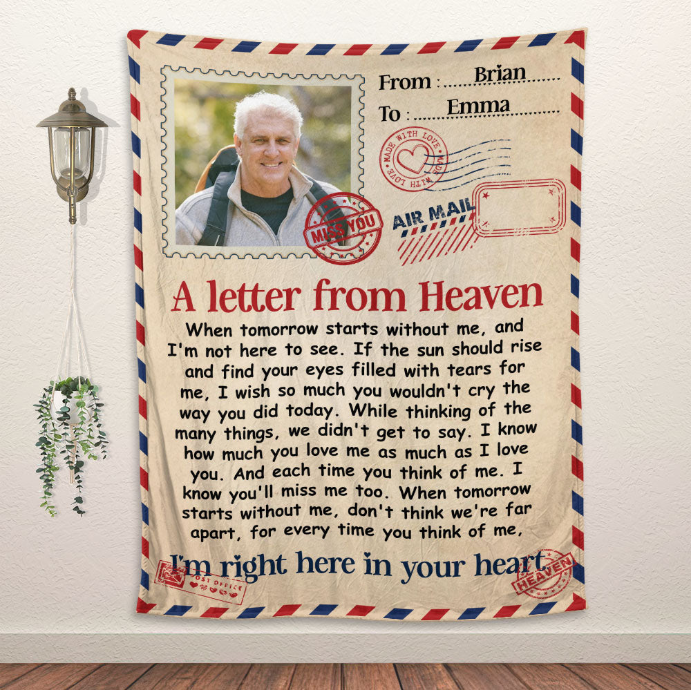 A Letter To Heaven Blanket - Personalized Blanket