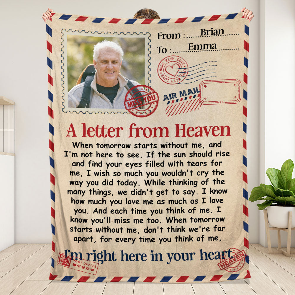 A Letter To Heaven Blanket - Personalized Blanket