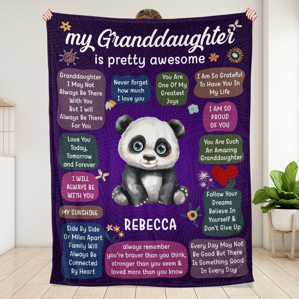 To My Granddaughter/Grandson Blanket - Personalized Blanket