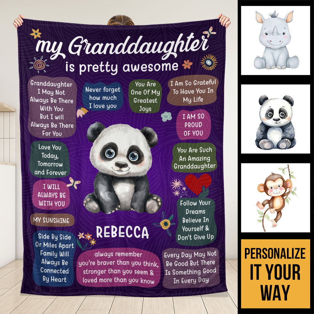 To My Granddaughter/Grandson Blanket - Personalized Blanket