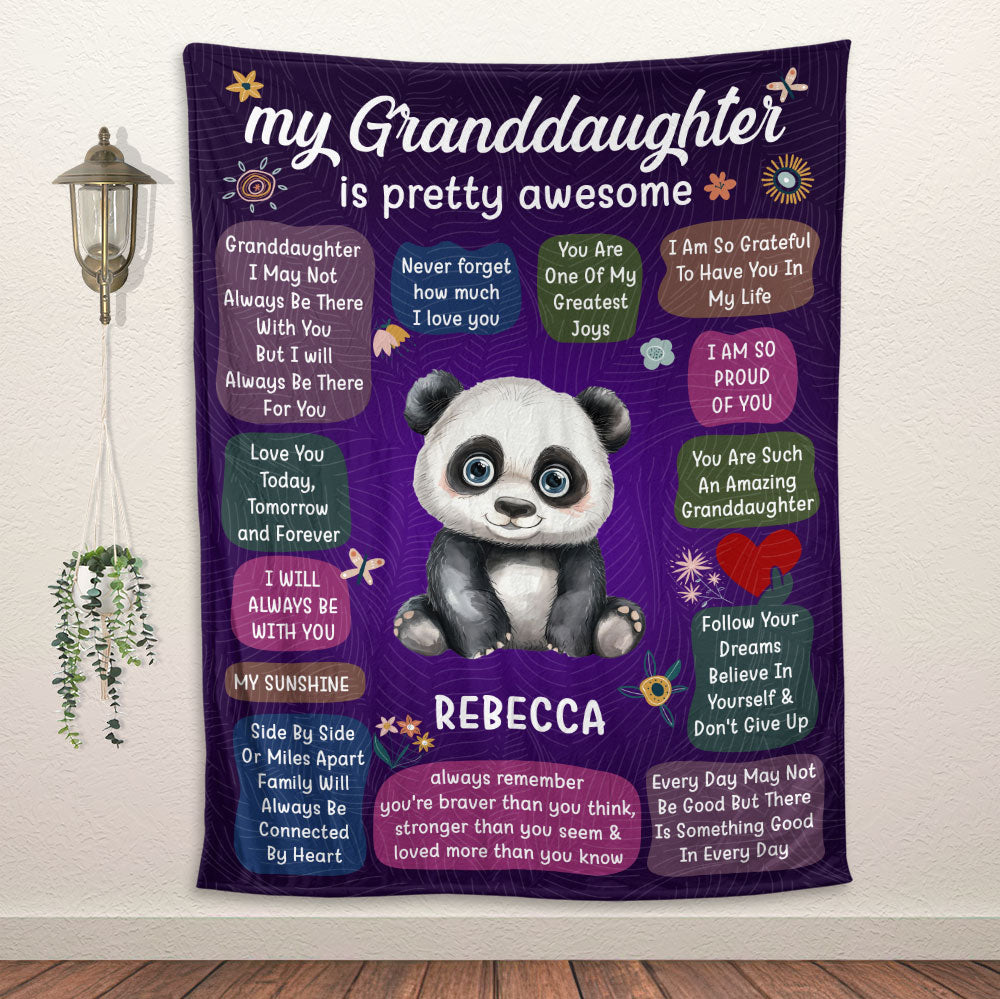 To My Granddaughter/Grandson Blanket - Personalized Blanket