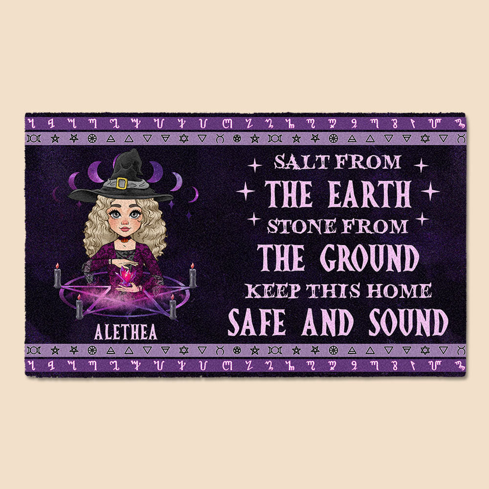 Personalized Doormat - Witch Keep This Home Safe And Sound - Best Gift For Halloween - Giftago