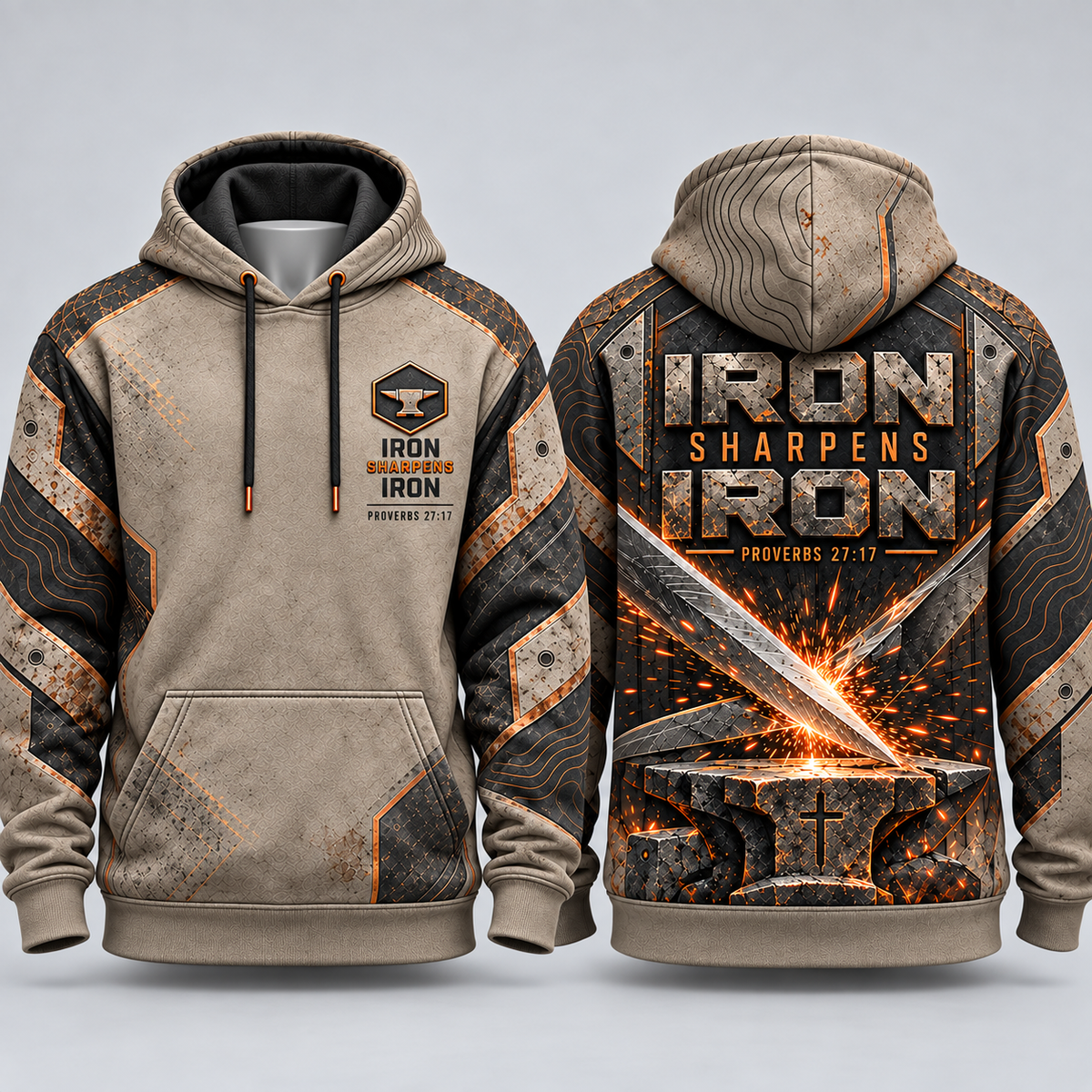 Forged Together – Proverbs 27:17 Christian Hoodie