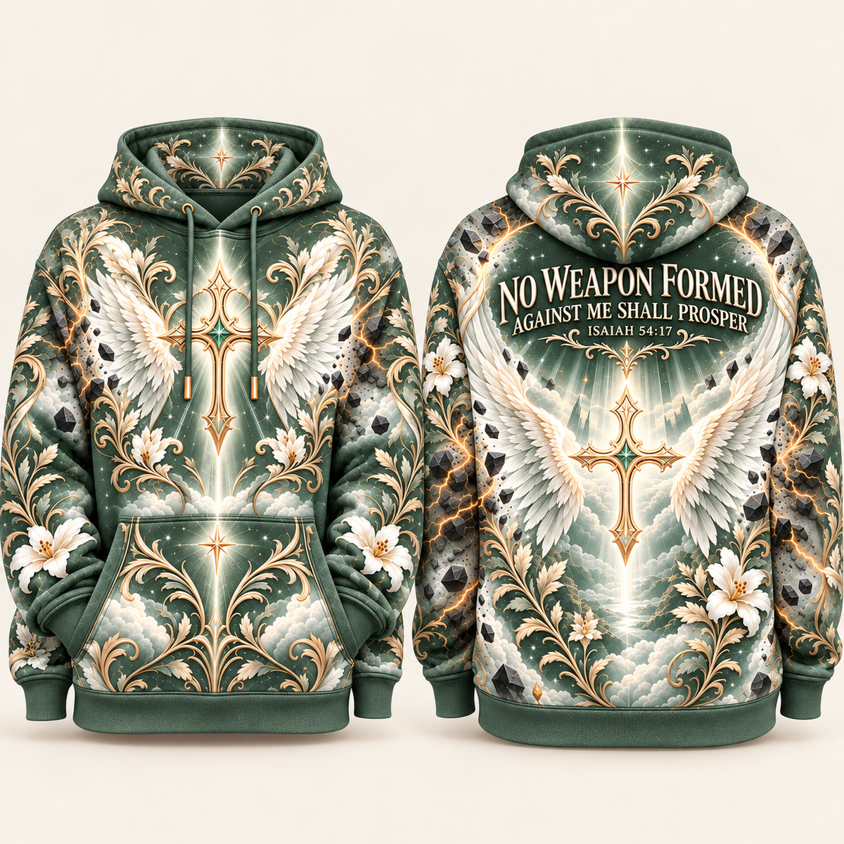 No Weapon Formed – Grace & Protection Sage Isaiah 54:17 Women’s Hoodie