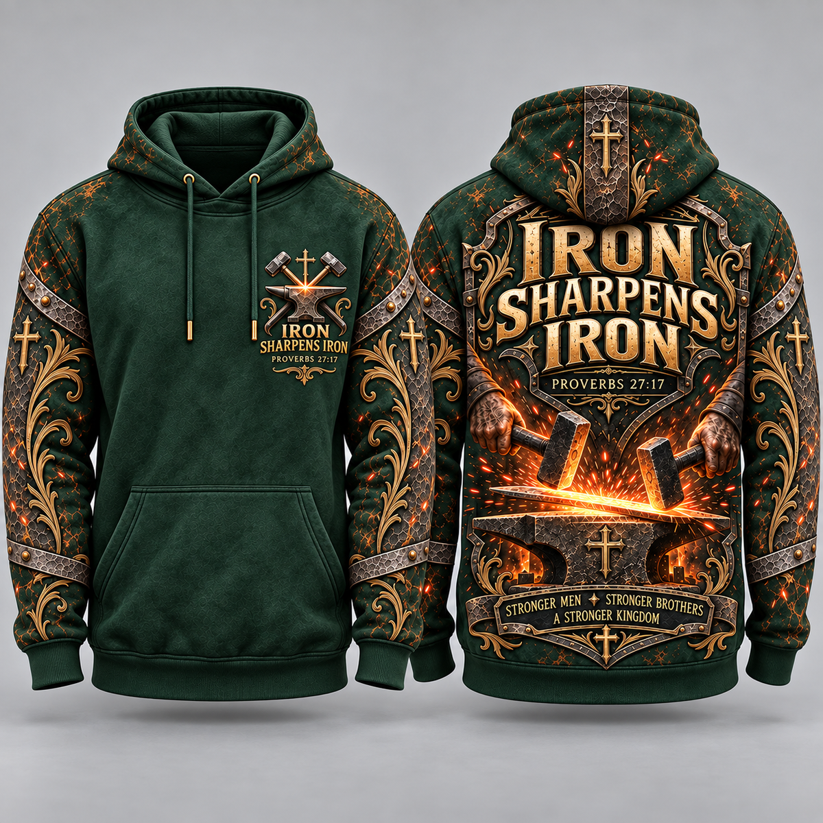 Stronger Brothers – Iron Sharpens Iron Faith Hoodie