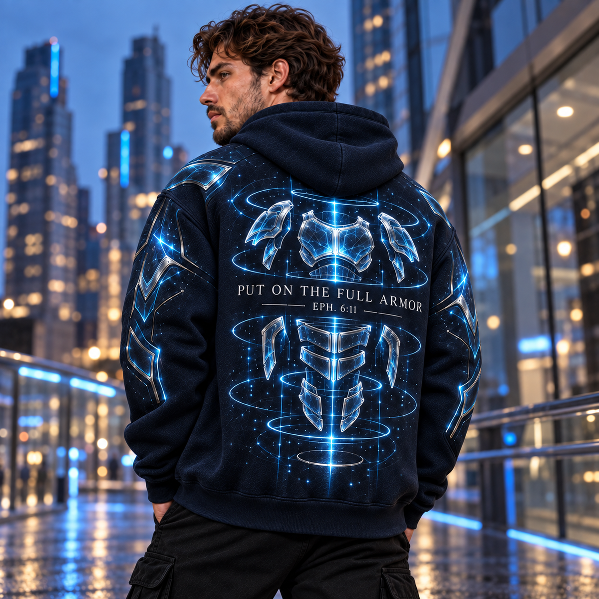 Put On The Full Armor Ephesians 6:11 Christian Hoodie – Midnight Blue