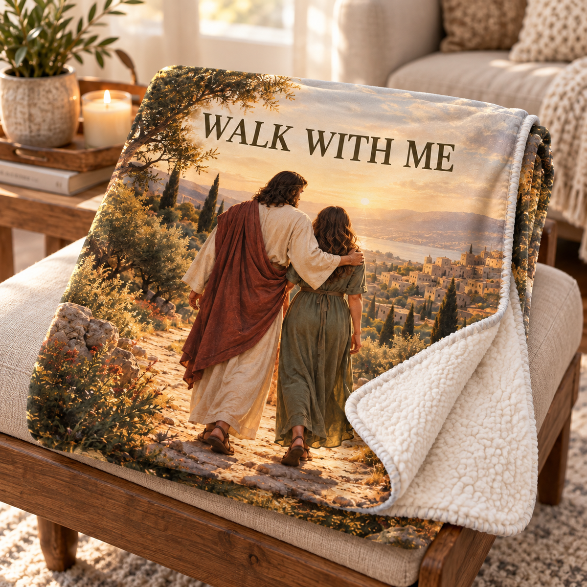 Walk With Me – Jesus Christian Inspirational Blanket