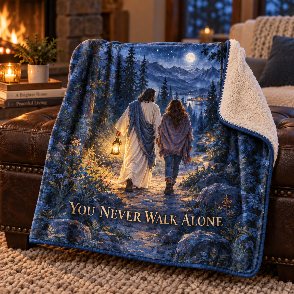 You Never Walk Alone – Jesus Moonlight Christian Blanket