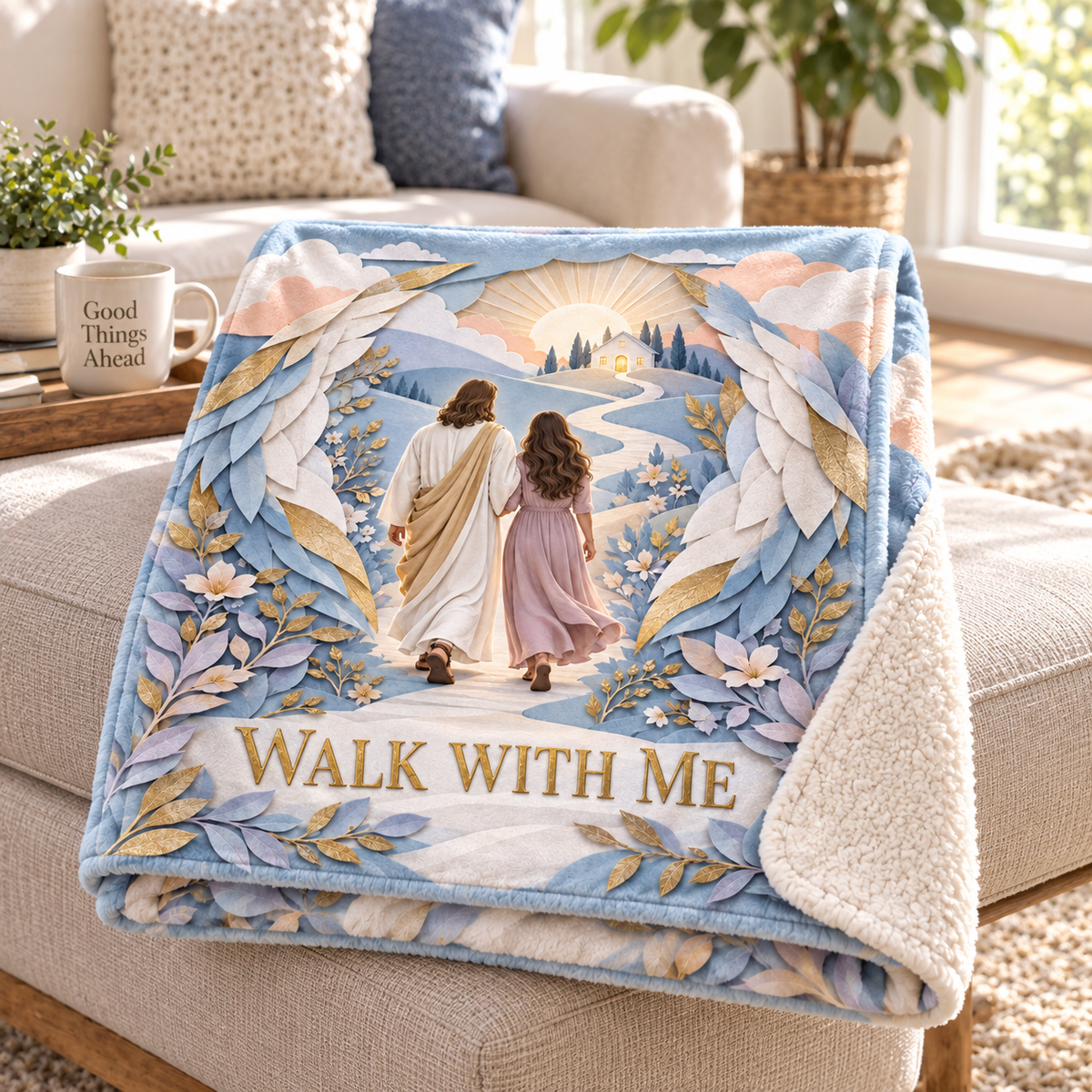 Walk With Me – Angel Wings Christian Inspirational Blanket