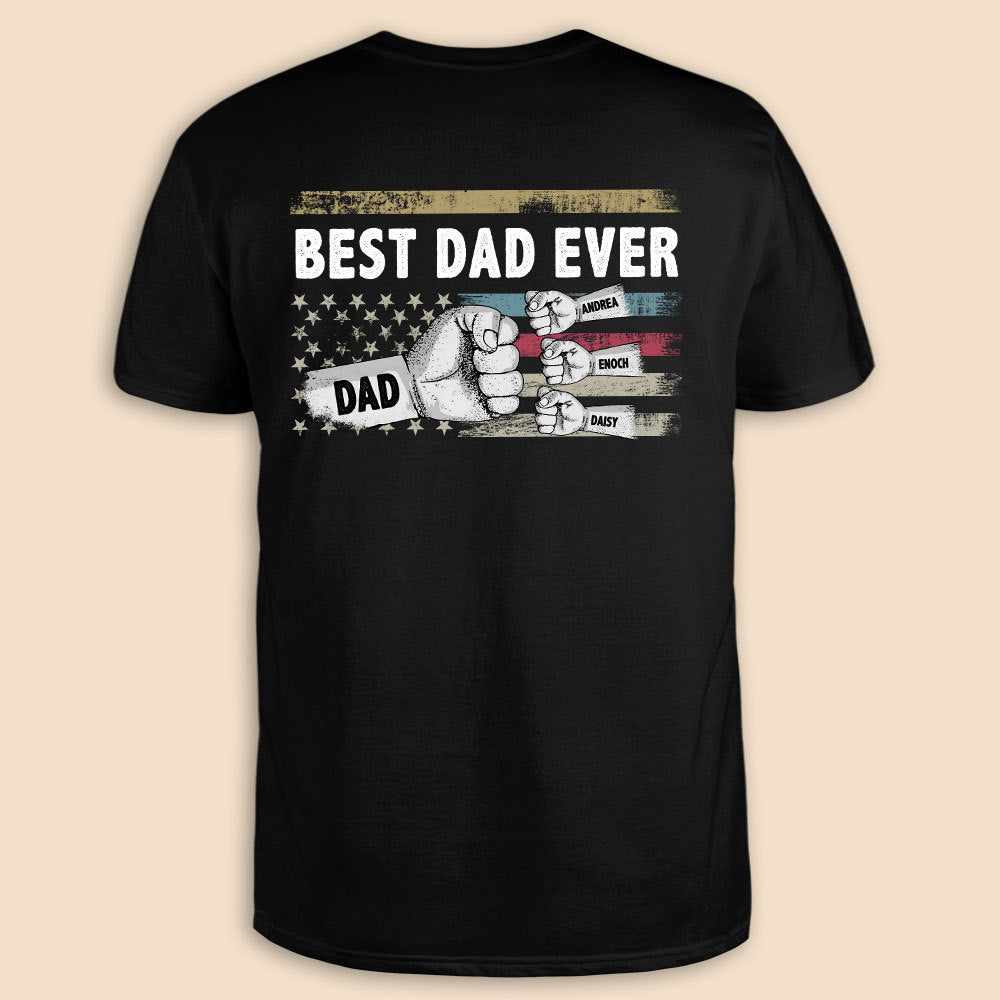 Personalized T-Shirt/Hoodie For Father - Best Dad Ever Fist Bumps