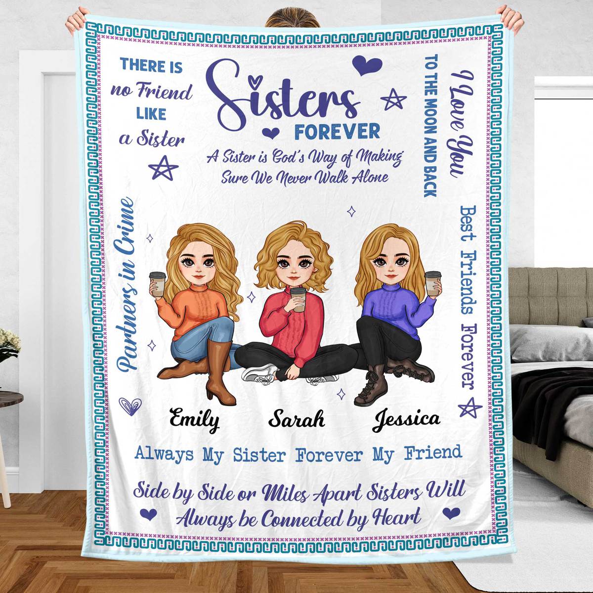 Sister Forever - Personalized Blanket - Meaningful Gift For Christmas, For Family - Giftago