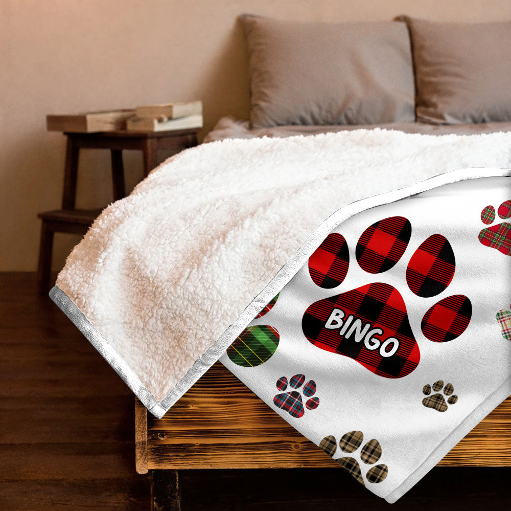 You Left Paw Prints On My Heart Blanket - Personalized Blanket