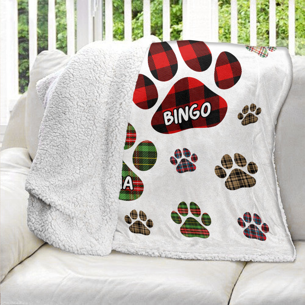 You Left Paw Prints On My Heart Blanket - Personalized Blanket