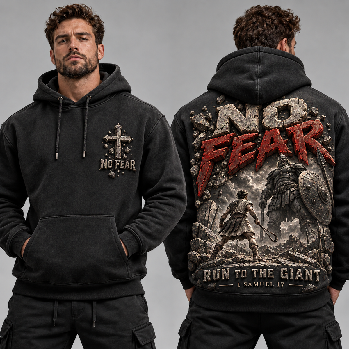 Run to the Giant – No Fear Christian Hoodie
