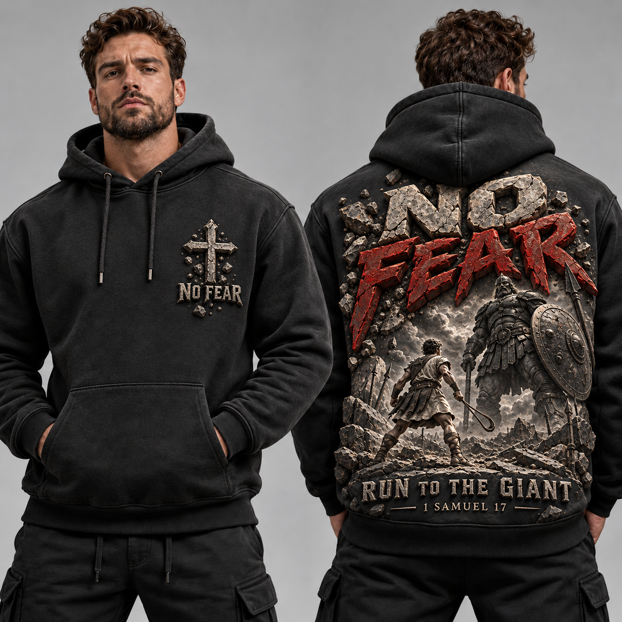 Run to the Giant – No Fear Christian Hoodie