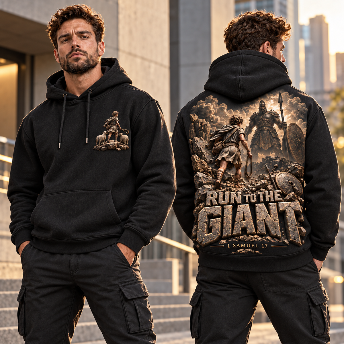 Run to the Giant – Before the Giant Christian Hoodie