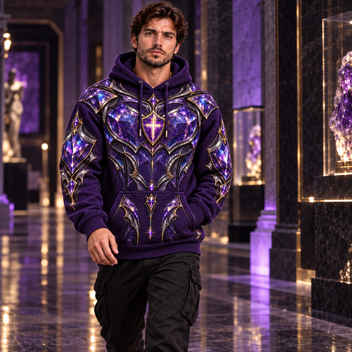 Full Armor Ephesians 6:11 Christian Hoodie – Amethyst Knight