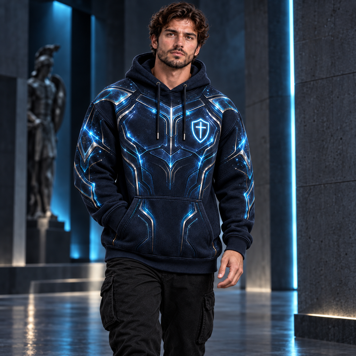 Put On The Full Armor Ephesians 6:11 Christian Hoodie – Midnight Blue