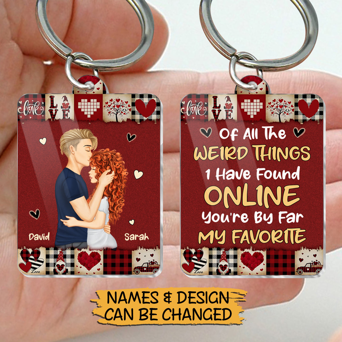 Weird Things - Personalized Acrylic Keychain - Best Gift For Valentine, For Couple - Giftago