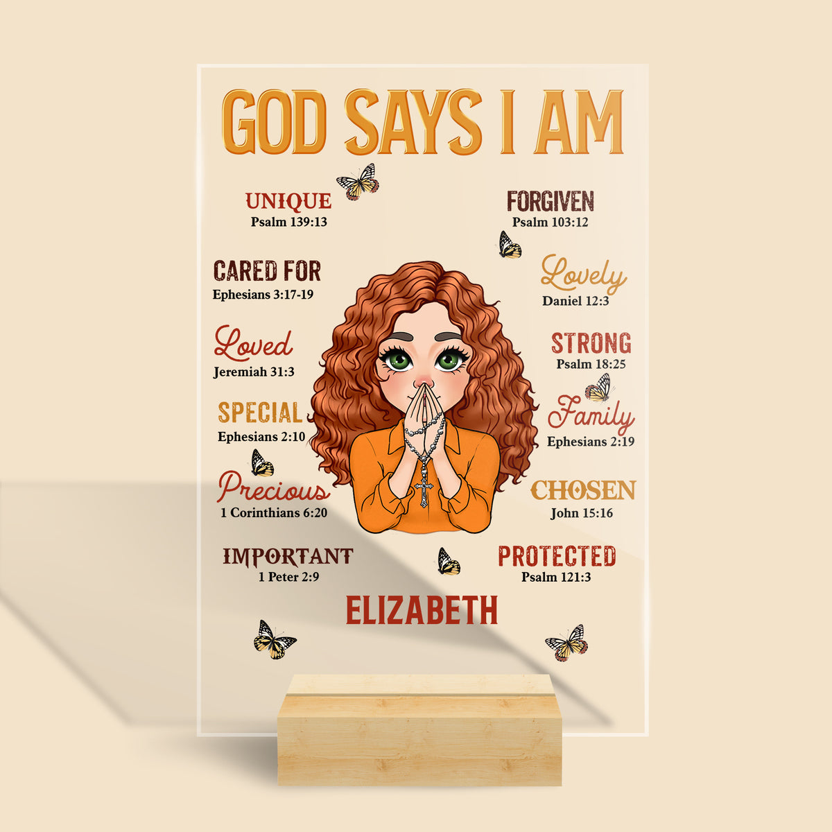 God Says I Am - Personalized Acrylic Plaque - Best Gift For Mom, Daughter, Sister, Friend, Wife - Giftago