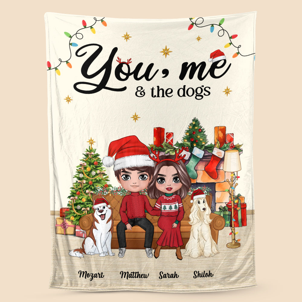 Personalized Christmas Gift For Dog Lovers, Xmas Dog Blanket