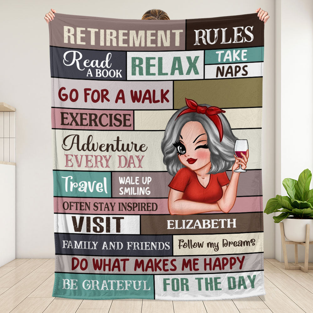 Retirement Rules Do What Makes Me Happy Blanket - Personalized Blanket