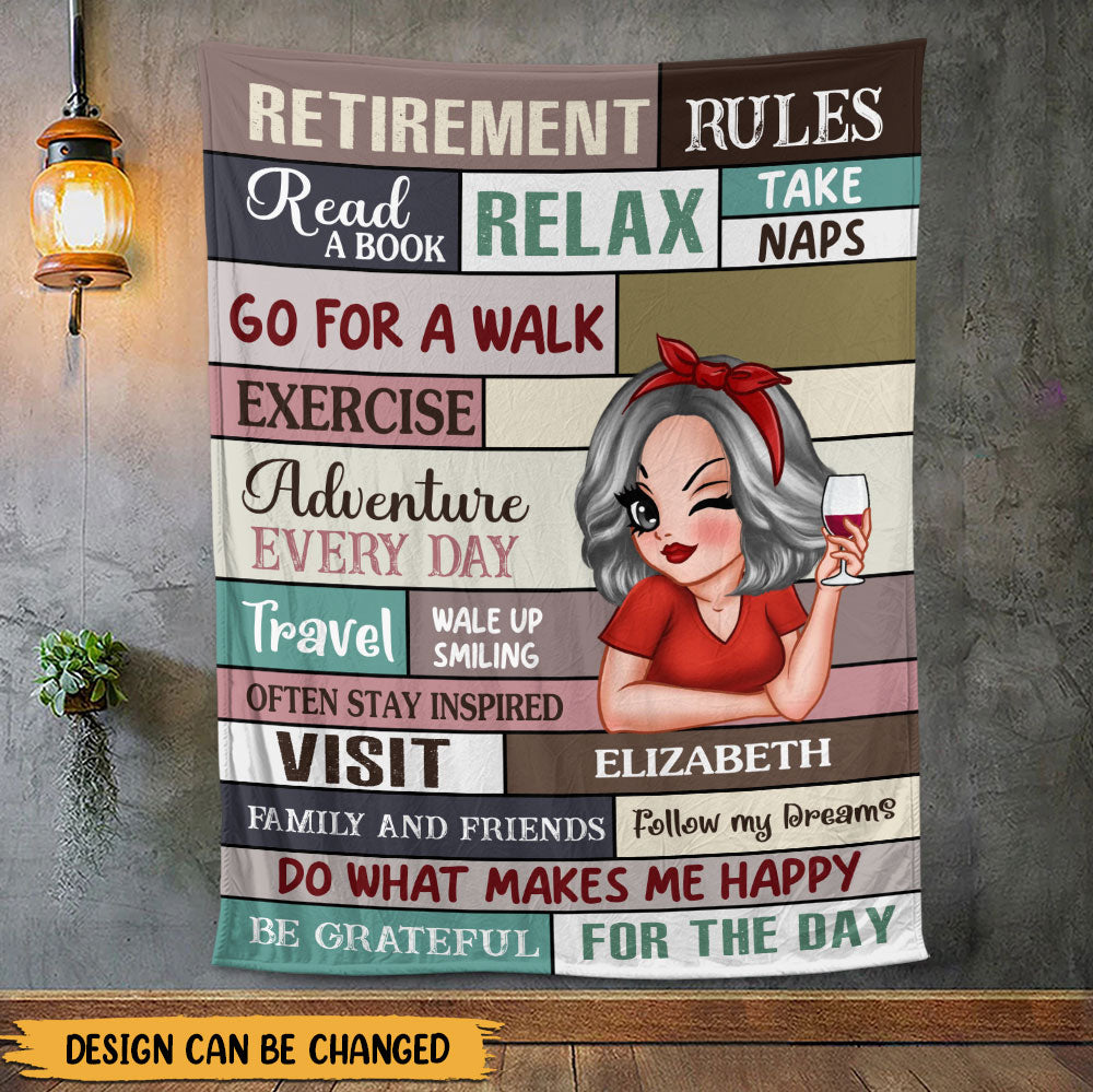 Retirement Rules Do What Makes Me Happy Blanket - Personalized Blanket