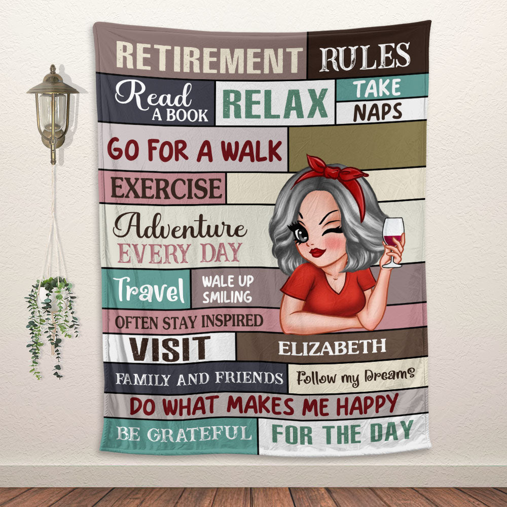 Retirement Rules Do What Makes Me Happy Blanket - Personalized Blanket