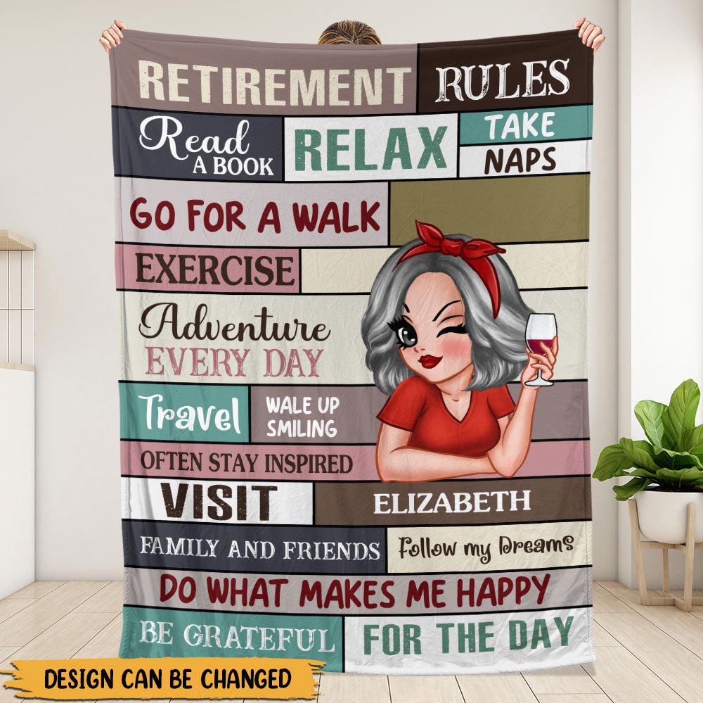 Retirement Rules Do What Makes Me Happy Blanket - Personalized Blanket