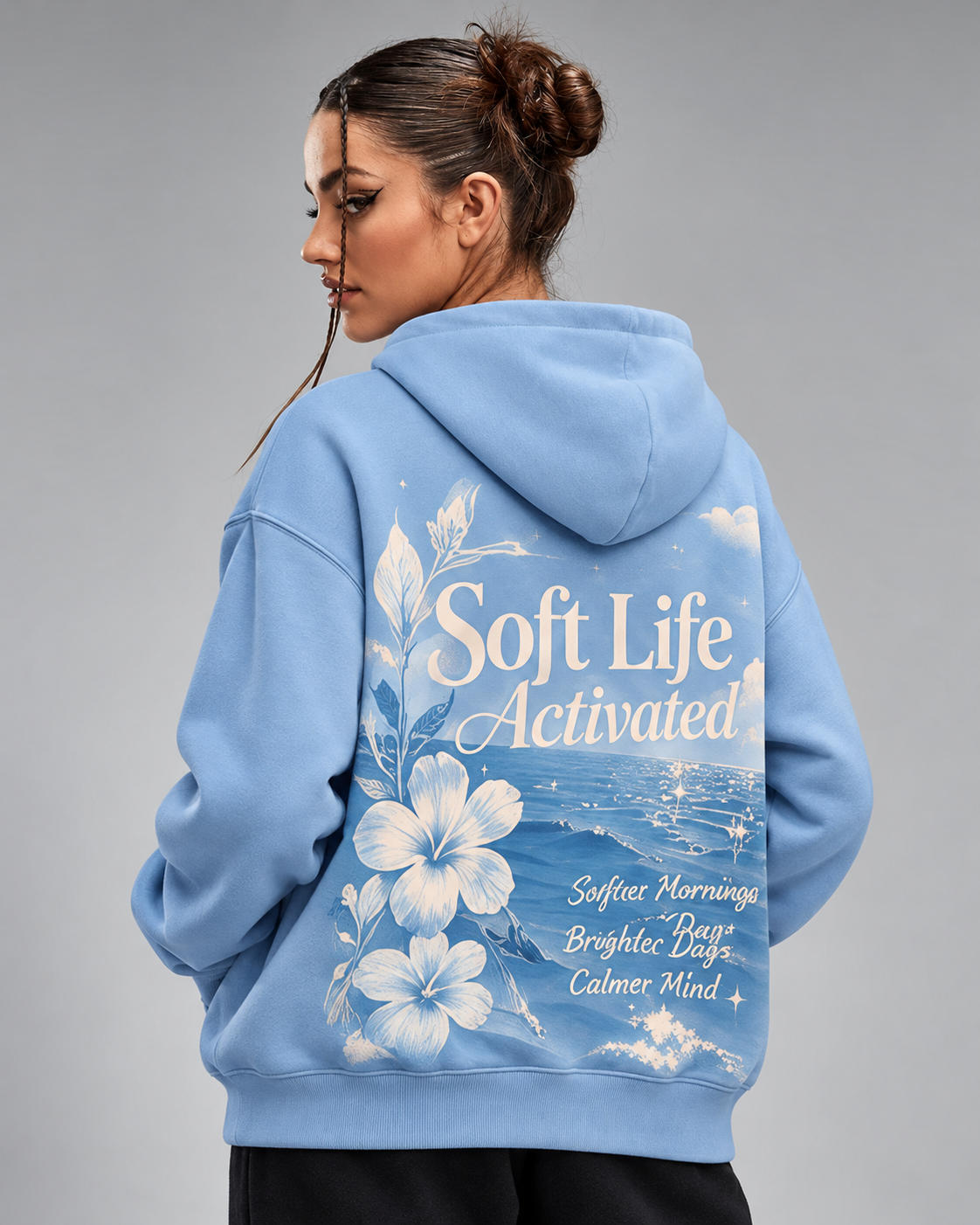 Soft Life Activated – Cocoa Sunset Oversized Hoodie