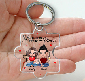 You Are My Missing Piece - Personalized Acrylic Keychain - Best Gift For Couple - Giftago