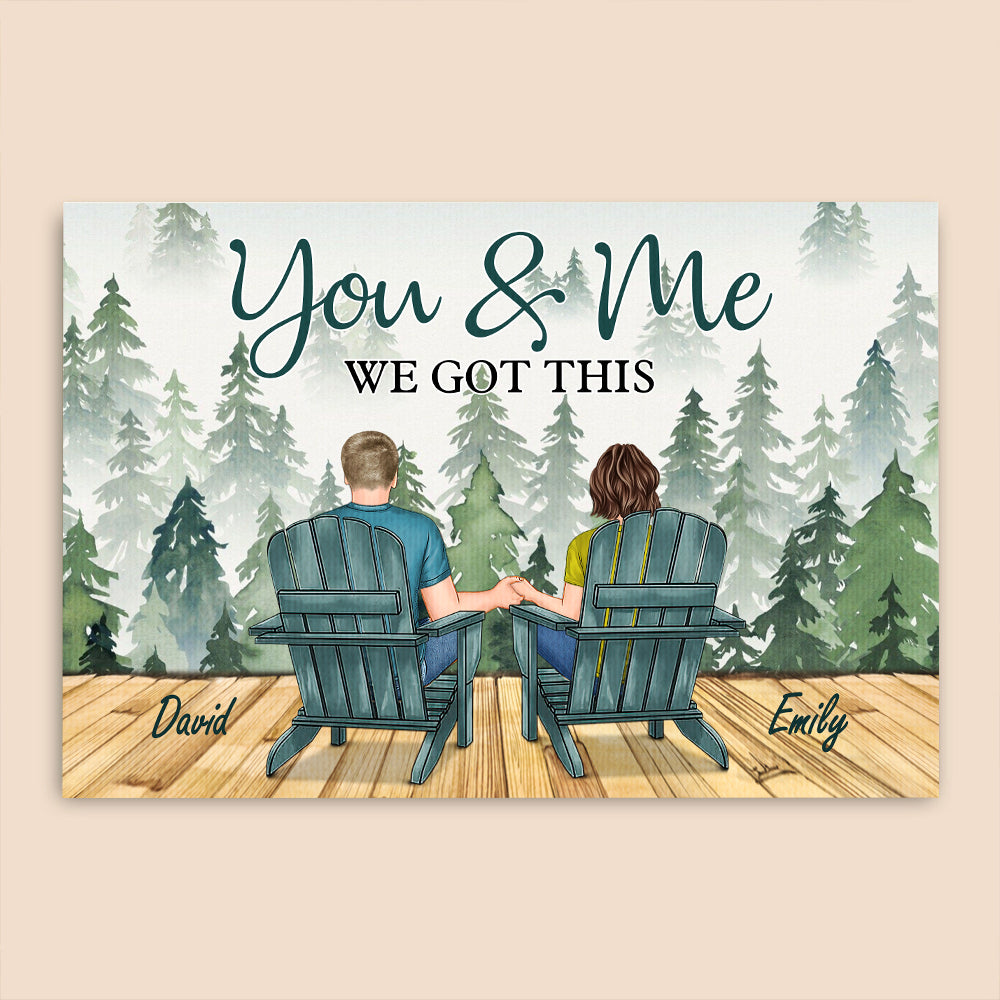 You & Me Couple Sitting Best View Landscape - Personalized Poster/Canvas - Best Gift For Couple - Giftago