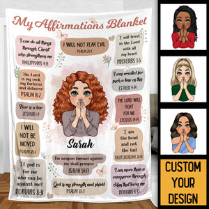 Personalized Blanket -  My Affirmations - Inspirational Personalized Blanket - Best Gift For Women - Giftago