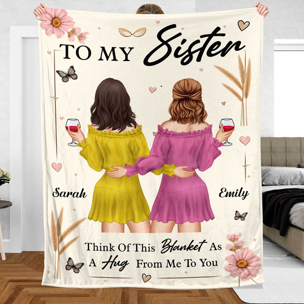 To My Besties/To My Sisters - Personalized Blanket - Best Gift For Birthday - Giftago