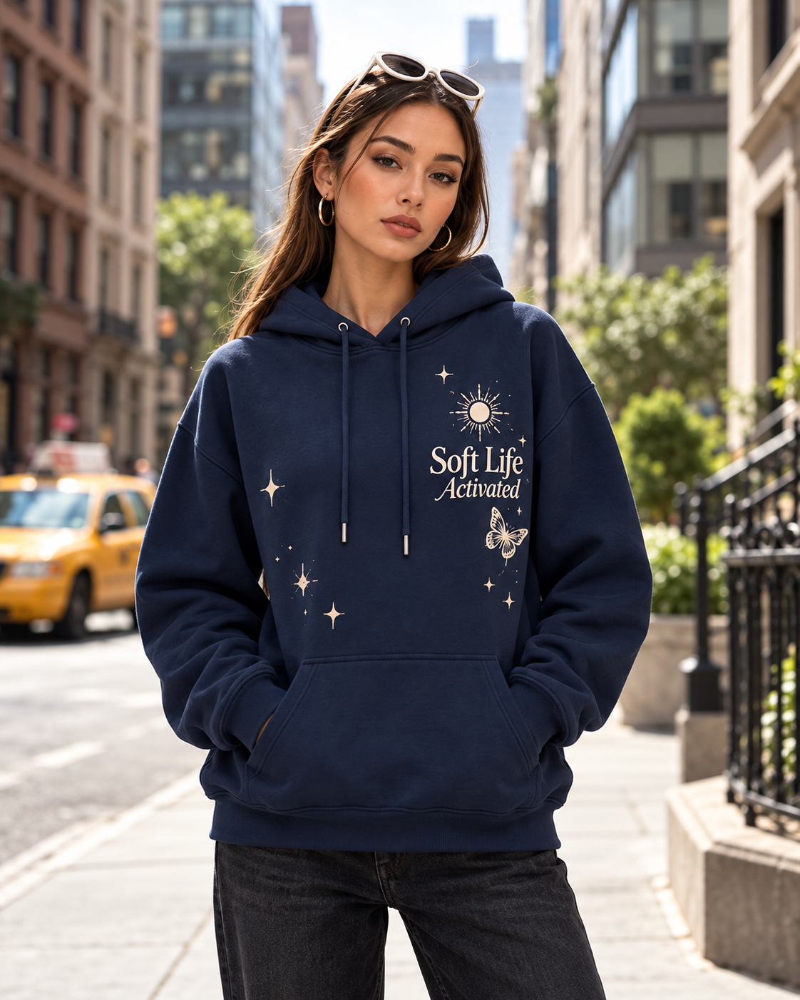 Soft Life Activated – Midnight Magic Oversized Hoodie