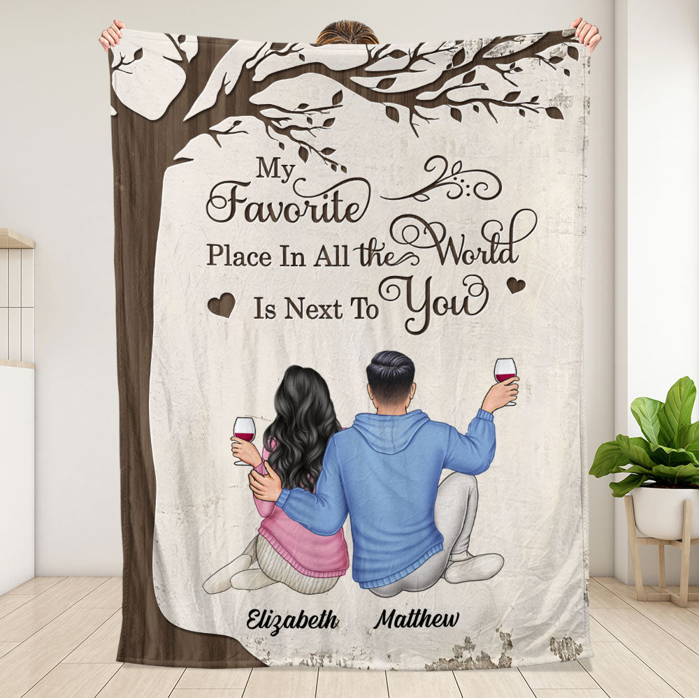 My Favourite Place In All The World Is Next To You Blanket - Couple Blanket - Valentine Gift