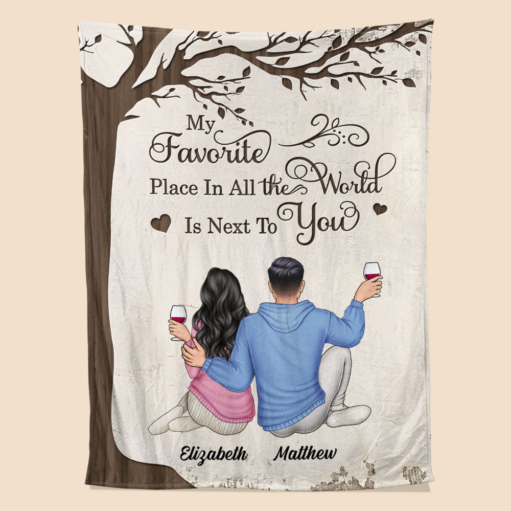 My Favourite Place In All The World Is Next To You Blanket - Couple Blanket - Valentine Gift