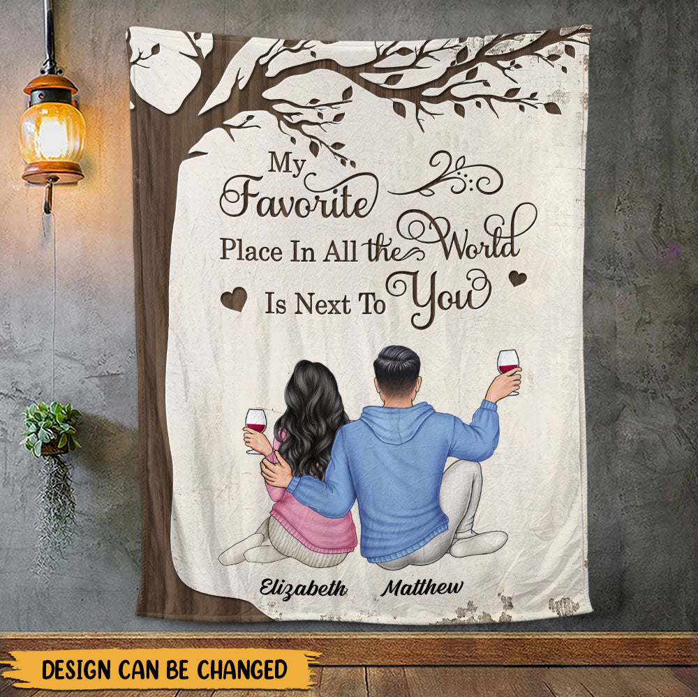 My Favourite Place In All The World Is Next To You Blanket - Couple Blanket - Valentine Gift
