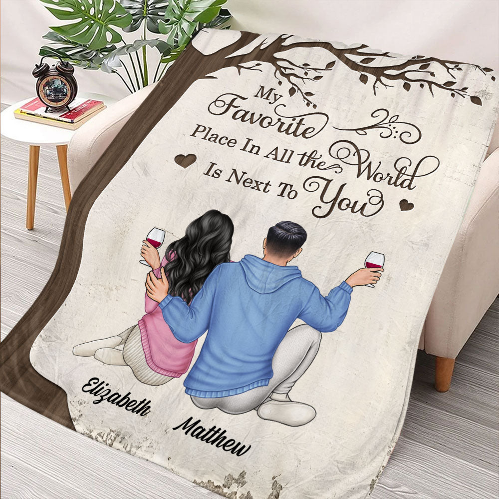 My Favourite Place In All The World Is Next To You Blanket - Couple Blanket - Valentine Gift