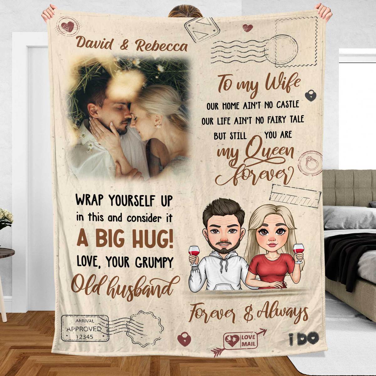 To My Wife Forever & Always - Personalized Blanket - Meaningful Gift For Valentine, For Couple - Giftago
