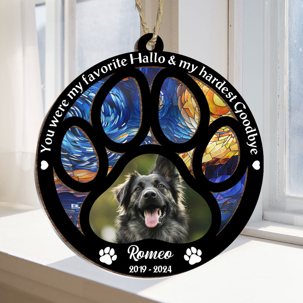 My Hardest Goodbye - Personalized Memorial Suncatcher Ornament