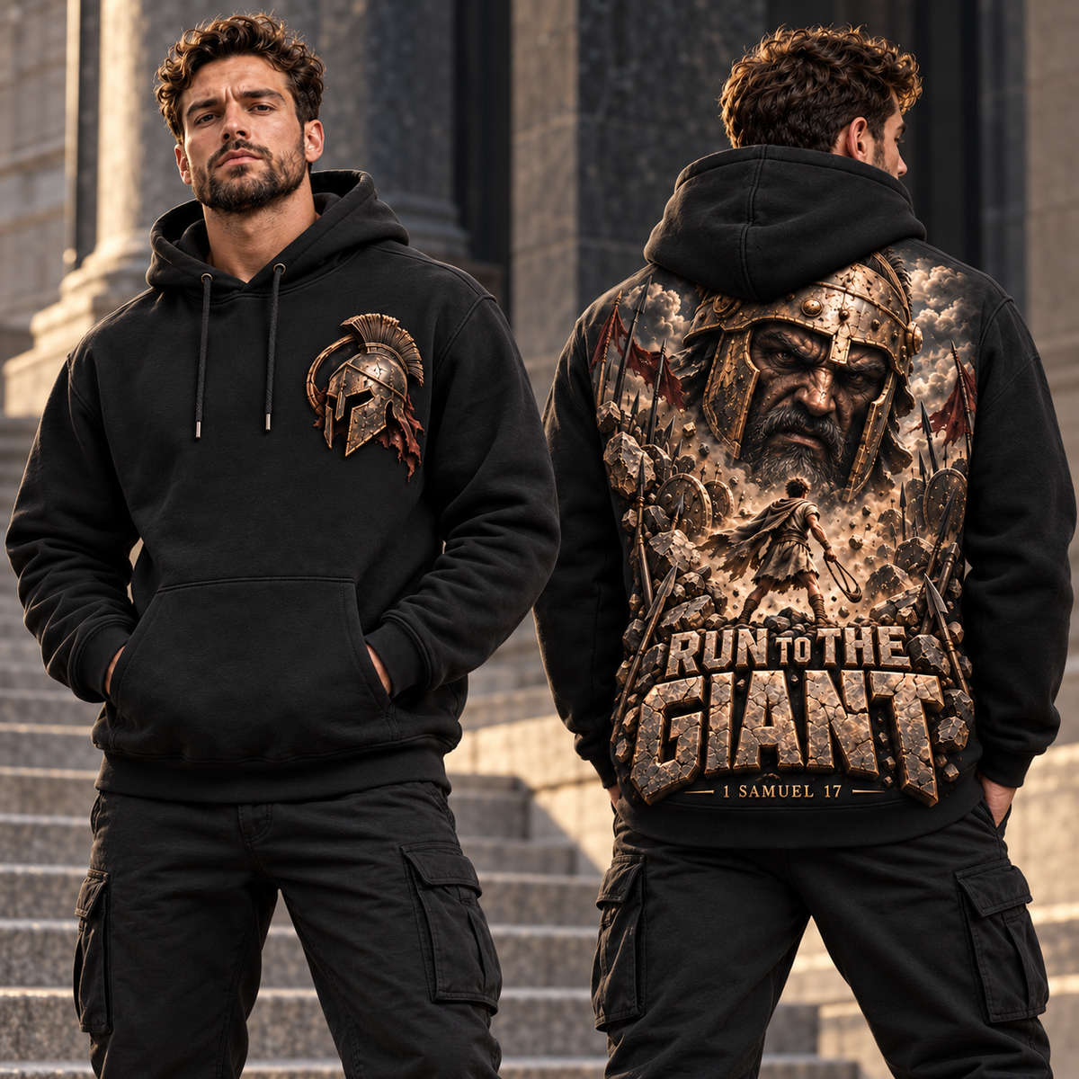Run to the Giant – Face the Giant Christian Hoodie