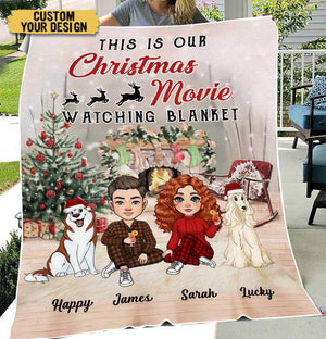 This Is Our Christmas Movie Watching Blanket - Personalized Blanket - Best Gift For Christmas, For Dog Lovers - Giftago