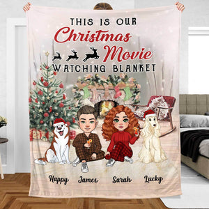 This Is Our Christmas Movie Watching Blanket - Personalized Blanket - Best Gift For Christmas, For Dog Lovers - Giftago