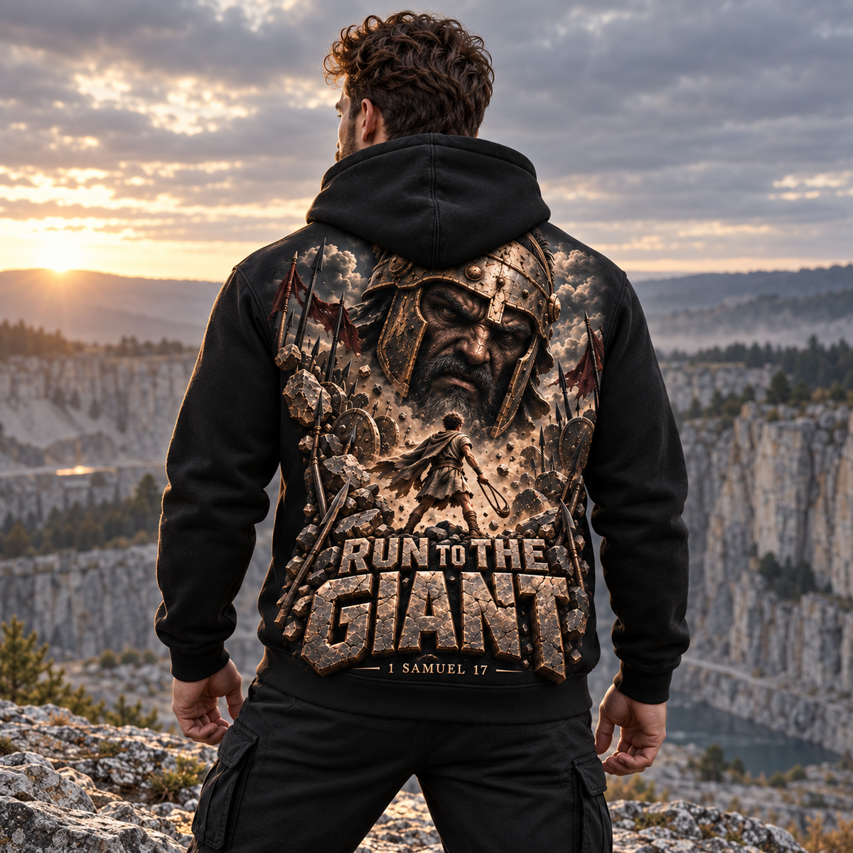 Run to the Giant – Face the Giant Christian Hoodie