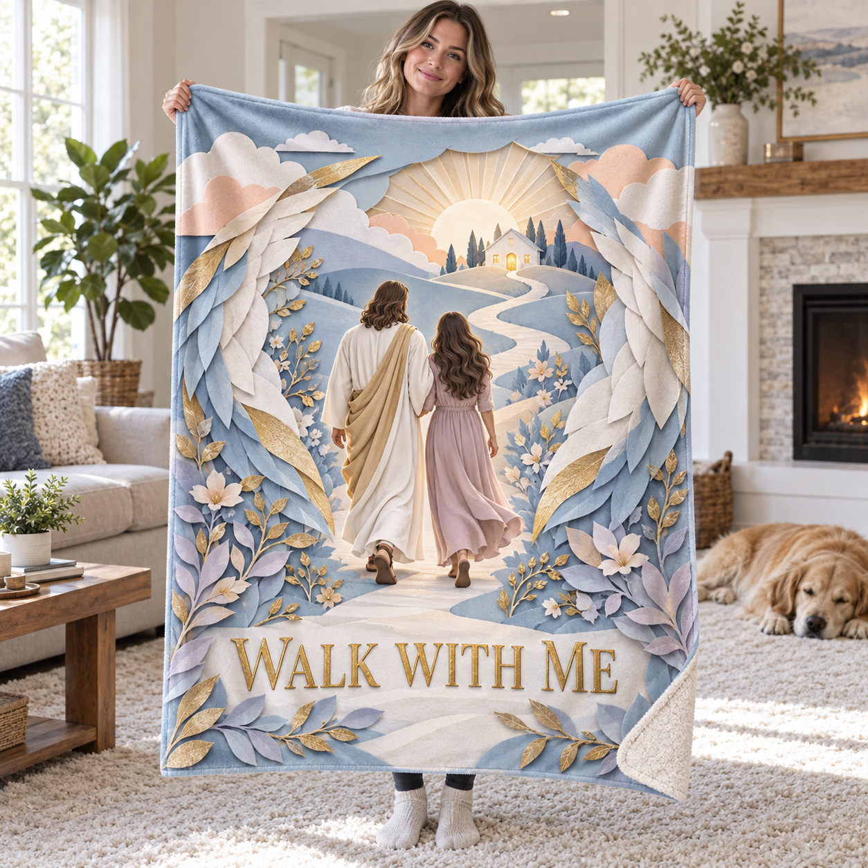 Walk With Me – Angel Wings Christian Inspirational Blanket