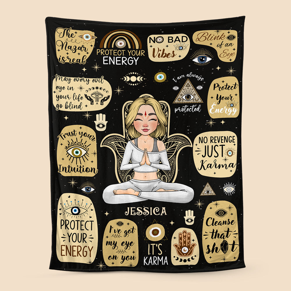 Protect Your Energy - Personalized Blanket - Best Gift For Yoga Lover - Giftago